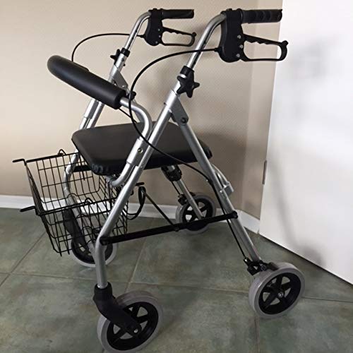 Trendmobil Rollator LR 56 – leichter Aluminium-Rollator mit Sitz, Korb und höhenverstellbaren Griffen