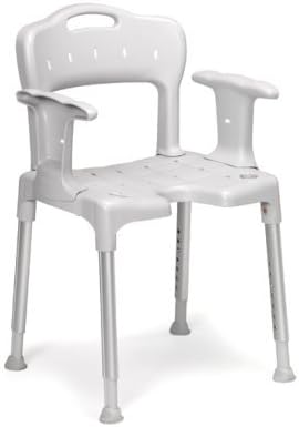 Etac Swift Duschstuhl – höhenverstellbarer, rutschfester Duschsitz mit Hygieneausschnitt und Armlehnen