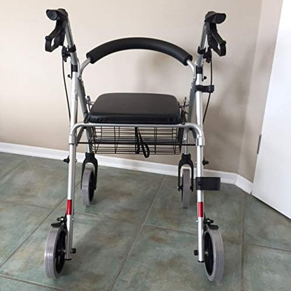 Trendmobil Rollator LR 56 – leichter Aluminium-Rollator mit Sitz, Korb und höhenverstellbaren Griffen