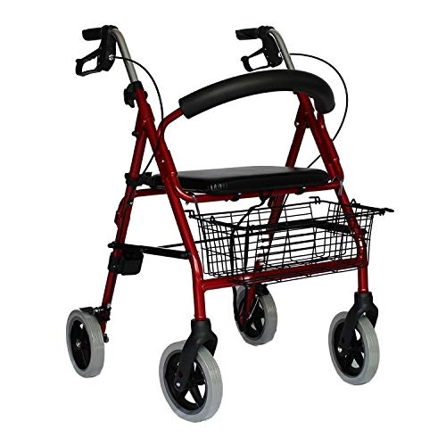Trendmobil Rollator LR 56 – leichter Aluminium-Rollator mit Sitz, Korb und höhenverstellbaren Griffen