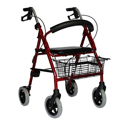 Trendmobil Rollator LR 56 – leichter Aluminium-Rollator mit Sitz, Korb und höhenverstellbaren Griffen