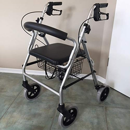 Trendmobil Rollator LR 56 – leichter Aluminium-Rollator mit Sitz, Korb und höhenverstellbaren Griffen