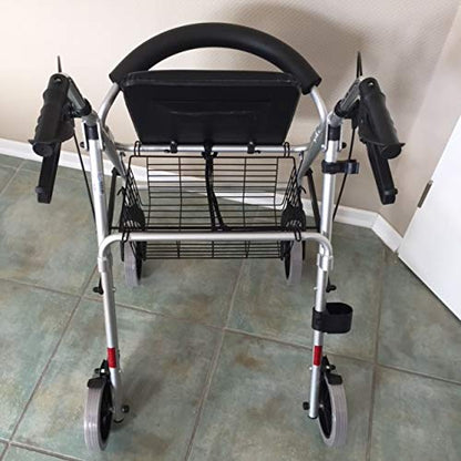 Trendmobil Rollator LR 56 – leichter Aluminium-Rollator mit Sitz, Korb und höhenverstellbaren Griffen