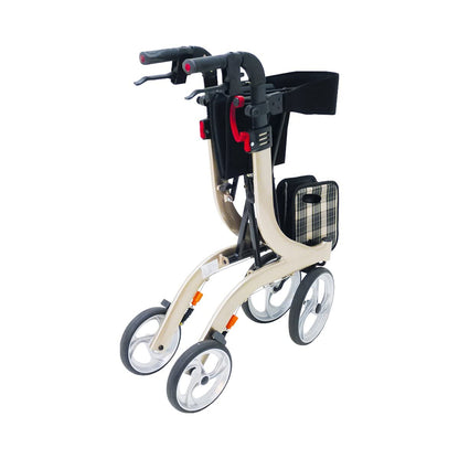 Drive Medical Rollator Nitro – eleganter Aluminium-Rollator mit großen Rädern, Sitz und Faltmechanismus