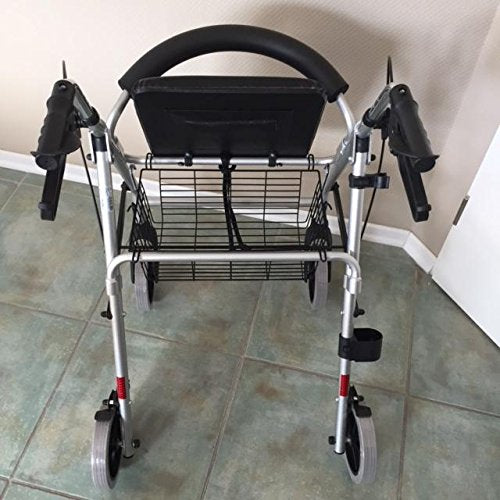 Trendmobil Rollator LR 56 – leichter Aluminium-Rollator mit Sitz, Korb und höhenverstellbaren Griffen