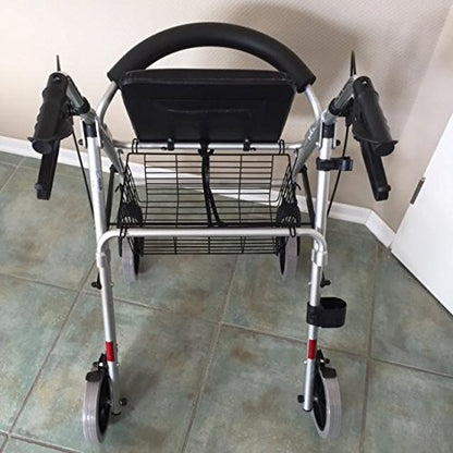 Trendmobil Rollator LR 56 – leichter Aluminium-Rollator mit Sitz, Korb und höhenverstellbaren Griffen