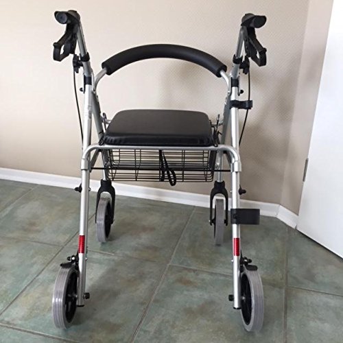 Trendmobil Rollator LR 56 – leichter Aluminium-Rollator mit Sitz, Korb und höhenverstellbaren Griffen