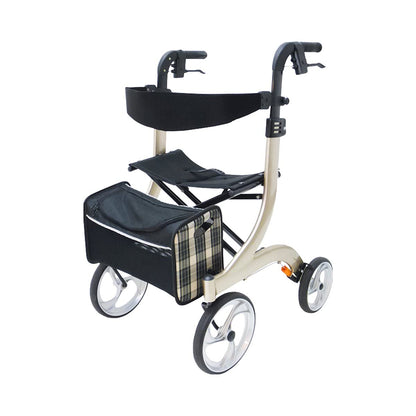 Drive Medical Rollator Nitro – eleganter Aluminium-Rollator mit großen Rädern, Sitz und Faltmechanismus