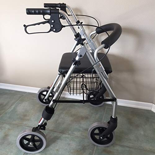 Trendmobil Rollator LR 56 – leichter Aluminium-Rollator mit Sitz, Korb und höhenverstellbaren Griffen