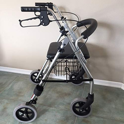 Trendmobil Rollator LR 56 – leichter Aluminium-Rollator mit Sitz, Korb und höhenverstellbaren Griffen