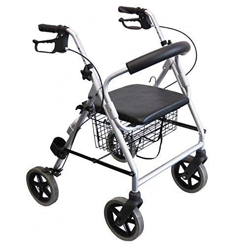 Trendmobil Rollator LR 56 – leichter Aluminium-Rollator mit Sitz, Korb und höhenverstellbaren Griffen