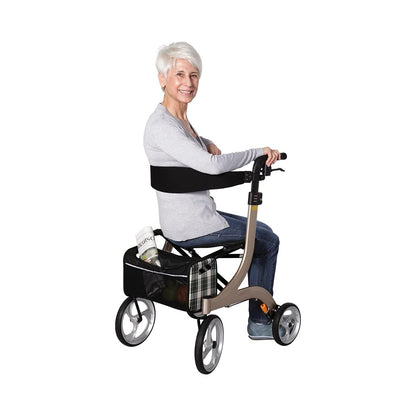 Drive Medical Rollator Nitro – eleganter Aluminium-Rollator mit großen Rädern, Sitz und Faltmechanismus