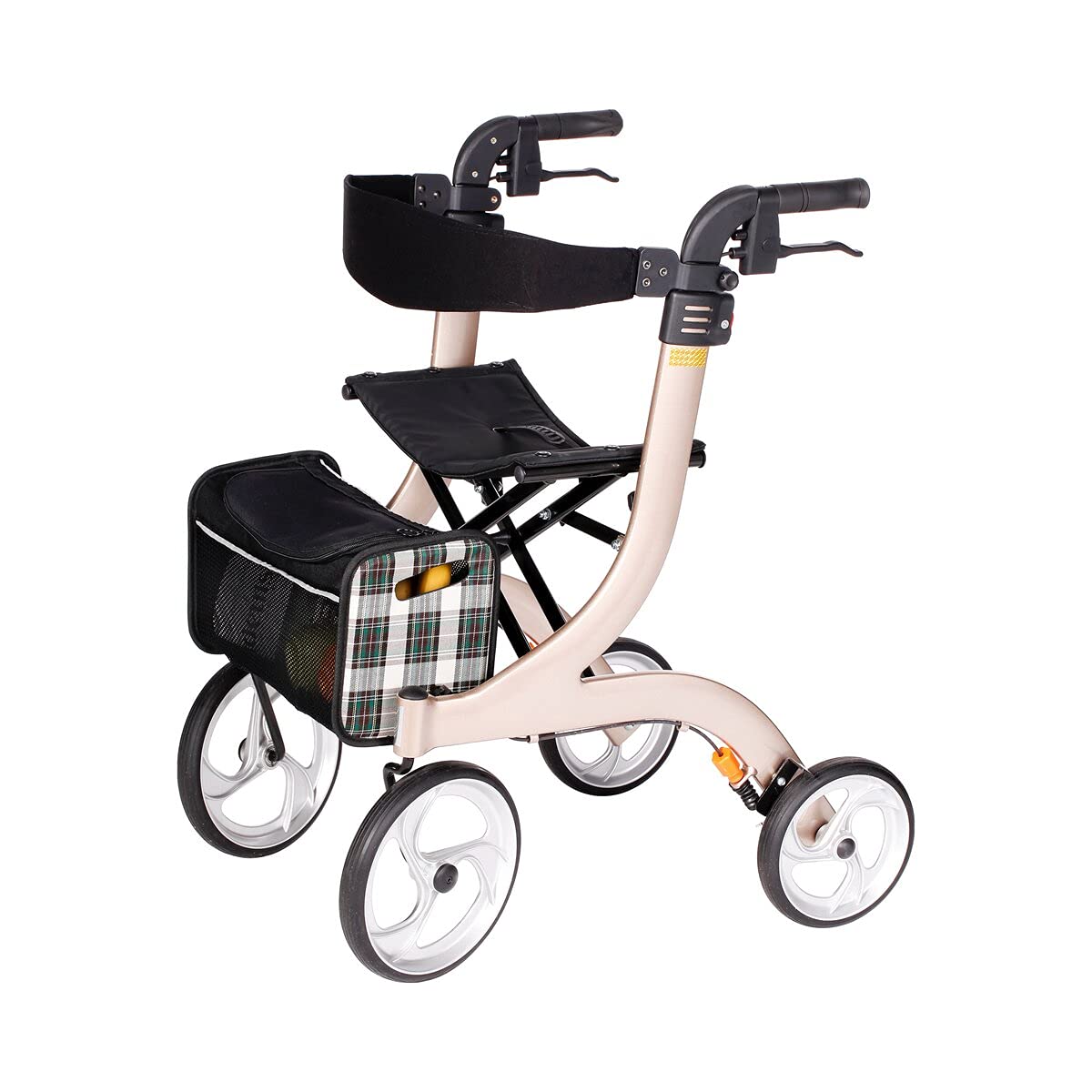 Drive Medical Rollator Nitro – eleganter Aluminium-Rollator mit großen Rädern, Sitz und Faltmechanismus