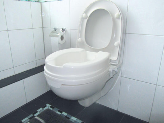 Dietz Toilettensitzerhöhung Relaxon Basic – 10 cm hoch, mit Deckel, ergonomisch und werkzeuglos montierbar
