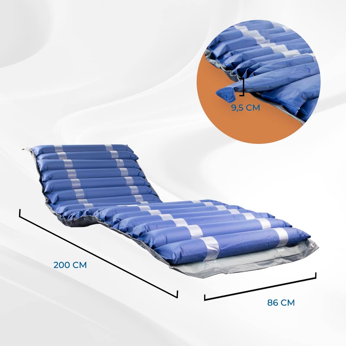 Mobiclinic Mobi 2 Anti-Dekubitus-Matratze – Luftzellen-System mit Kompressor, Druckentlastung bei Dekubitus Grad 1–2