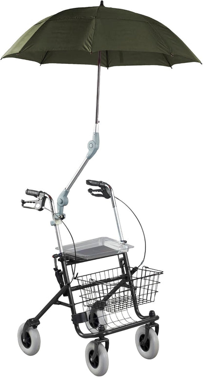 ZUBEHÖR – Rolko Rollatorschirm Protector – höhenverstellbar, windfest und wasserabweisend, mit Halterung