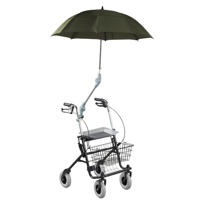 ZUBEHÖR – Rolko Rollatorschirm – verstellbarer Regenschutz mit Automatiköffnung und Halterung, verschiedene Farben