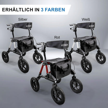 Tabas Premium Outdoor Rollator – leichter Aluminium-Rollator mit Luftreifen, faltbar und höhenverstellbar