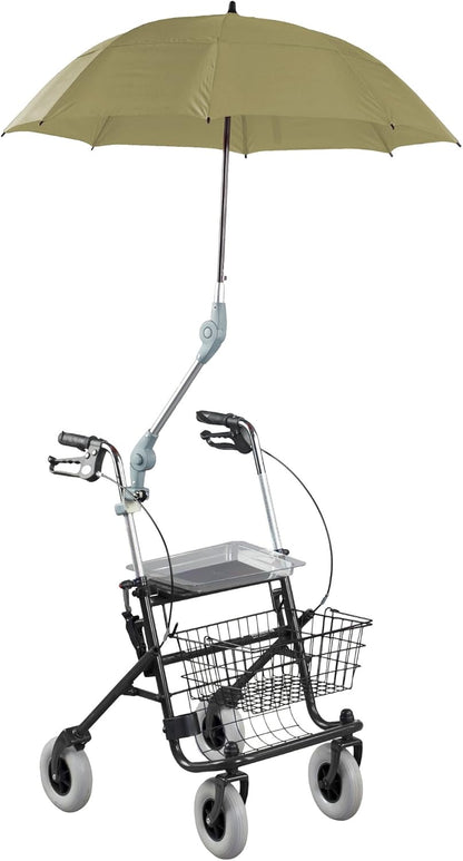 ZUBEHÖR – Rolko Rollatorschirm Protector – höhenverstellbar, windfest und wasserabweisend, mit Halterung