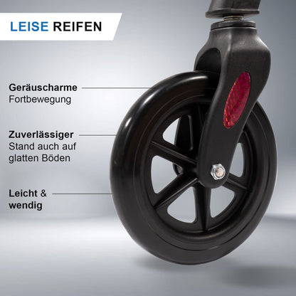 Lösch Reha Rollator Casa – leichter Indoor-Rollator mit Softgriffen und Tablett, faltbar und höhenverstellbar
