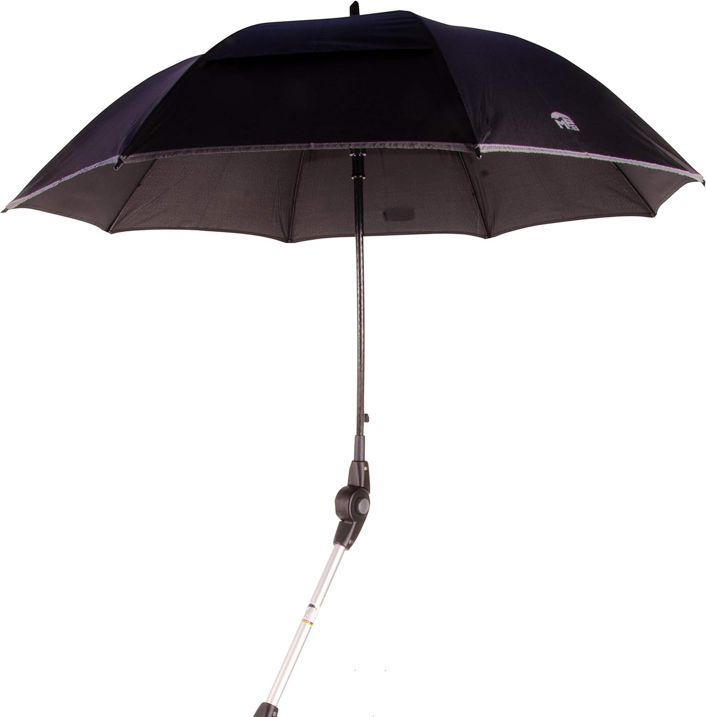 ZUBEHÖR – MPB Rollatorschirm ST 22/25 SI – Silberbeschichtet mit Halterung und Gelenkarm, Regen- und Sonnenschutz