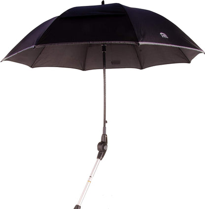 ZUBEHÖR – MPB Rollatorschirm ST 22/25 SI – Silberbeschichtet mit Halterung und Gelenkarm, Regen- und Sonnenschutz