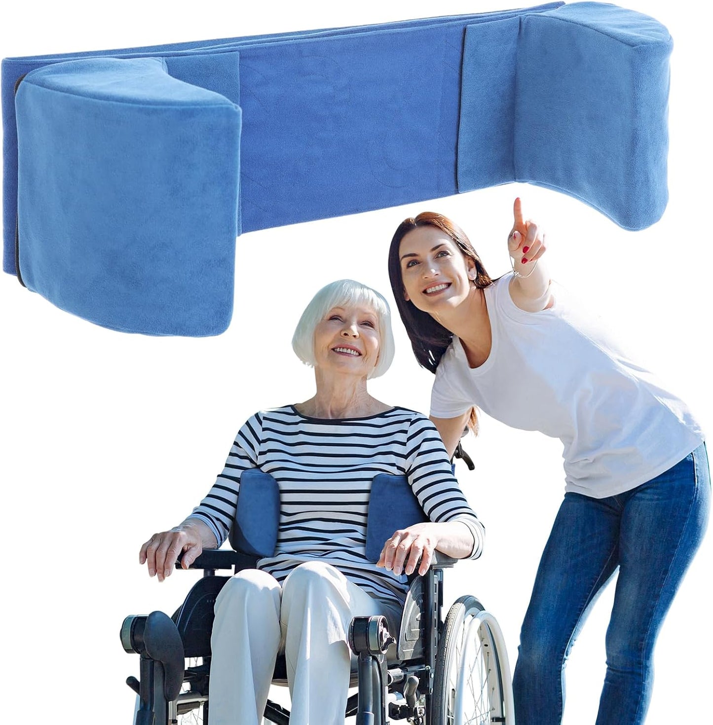 Wefaner Rollstuhl-Seitenstütze – weiche Stützkissen mit Klettverschluss, waschbar und druckentlastend