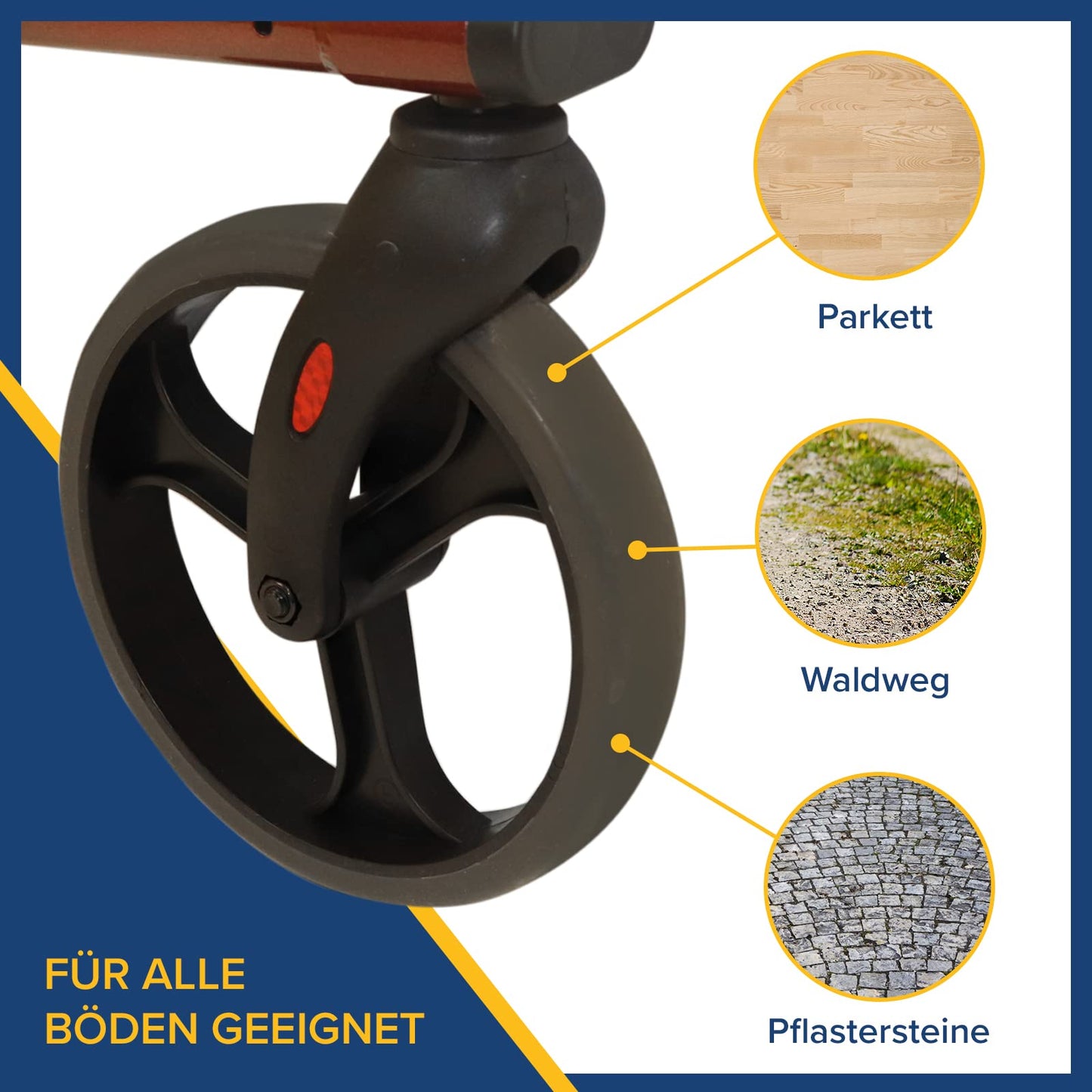 Drive Medical Rollator Torro – leichter Aluminium-Rollator mit Sitz, Rückengurt und höhenverstellbaren Griffen