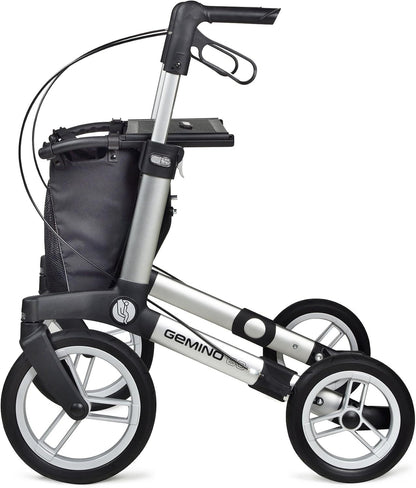 Sunrise Medical Handicare Gemino 60 – leichter Aluminium-Rollator mit großen Rädern, Faltmechanismus und Memory-Höhenverstellung