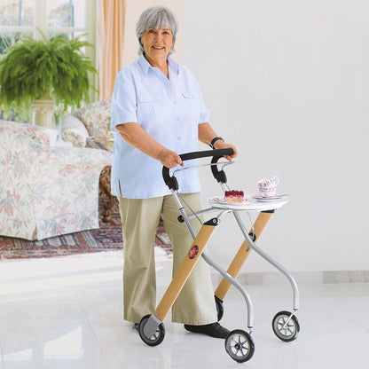 Trust Care Rollator Let’s Go – eleganter Indoor-Rollator mit Tablett, Tasche und Einhandbremse