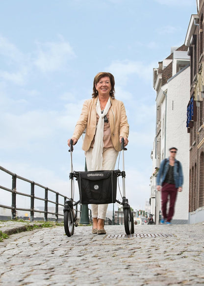 Sunrise Medical Handicare Gemino 60 – leichter Aluminium-Rollator mit großen Rädern, Faltmechanismus und Memory-Höhenverstellung