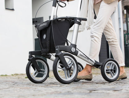 Sunrise Medical Handicare Gemino 60 – leichter Aluminium-Rollator mit großen Rädern, Faltmechanismus und Memory-Höhenverstellung