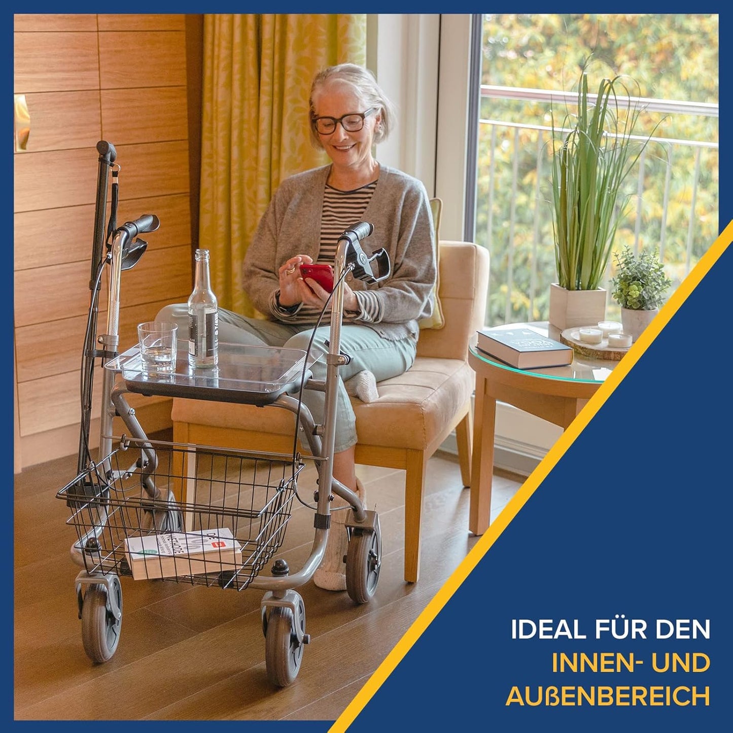 Drive Medical Rollator Migo 2G – stabiler Faltrollator mit breiten Reifen, ergonomischen Griffen und Doppelfunktionsbremse